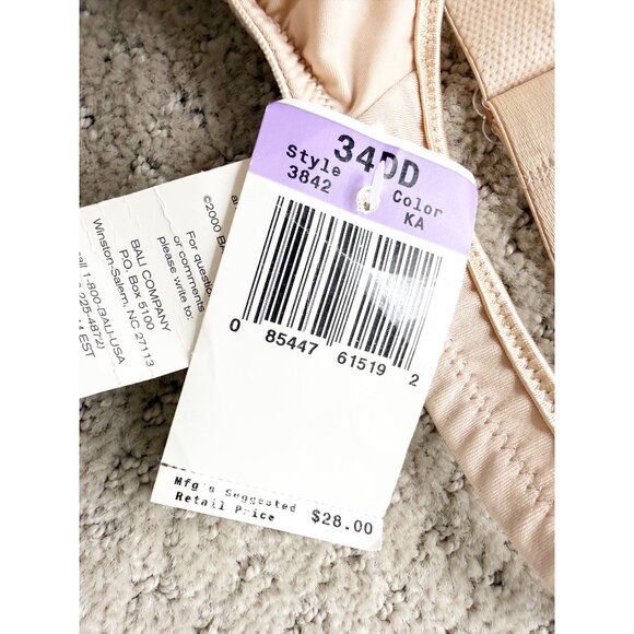 Bali Body Physics Defy Gravity Underwire Hidden Support Bra NEW 34DD - Picture 3 of 7